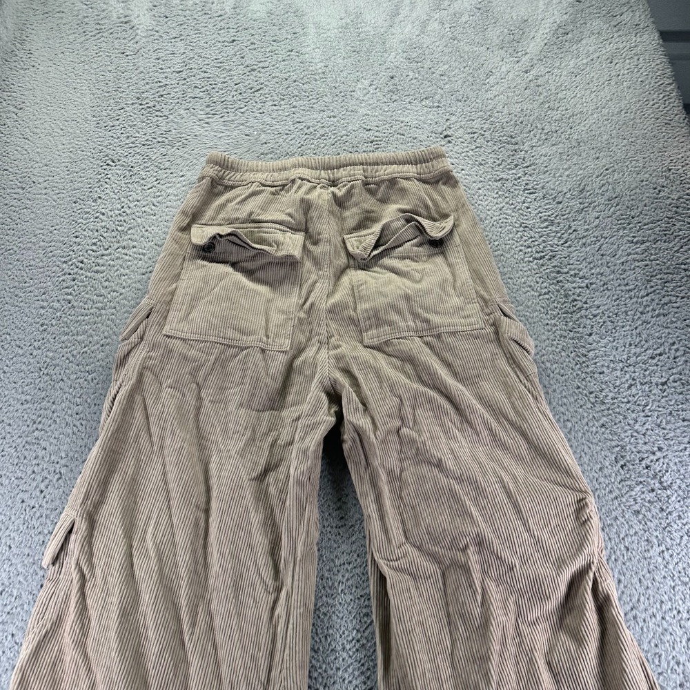 MNML Pant Mens L Brown Corduroy Cotton Cargo Wide-Leg Baggy Utility Workwear - Picture 6 of 12
